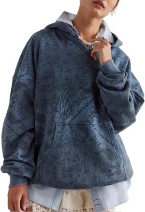 Molilove Hoodies for Women Floral Leopard Print Tops Pullover Hooded Sweatshirt with Pocket