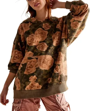 Molilove Hoodies for Women Floral Leopard Print Tops Pullover Hooded Sweatshirt with Pocket