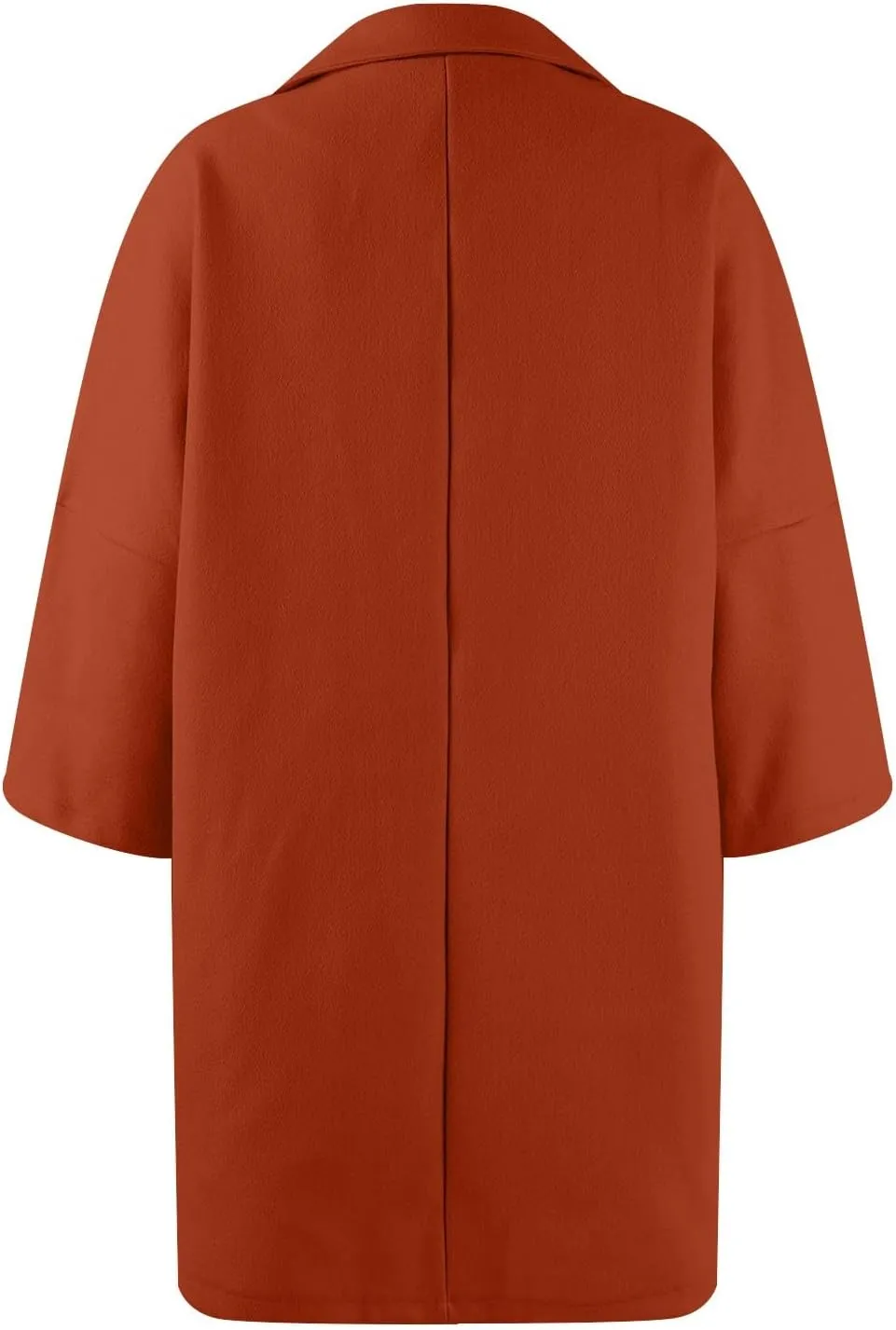 Pea Coats for Women Trendy Lapel Button 3/4 Sleeve Coats Winter Double Breasted Wool Coats with Pockets