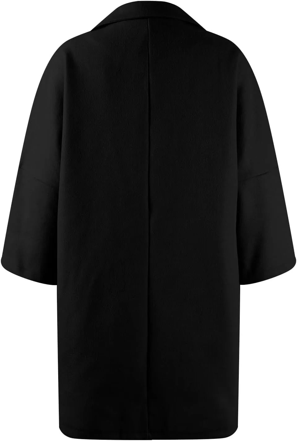 Pea Coats for Women Trendy Lapel Button 3/4 Sleeve Coats Winter Double Breasted Wool Coats with Pockets