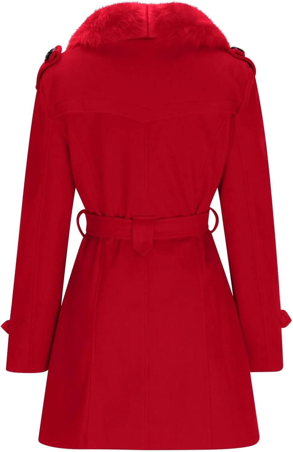 Pea Coats for Women Winter Coat Short Length Womens Double Breasted Trench Coat Trendy Coat with Plush Collar