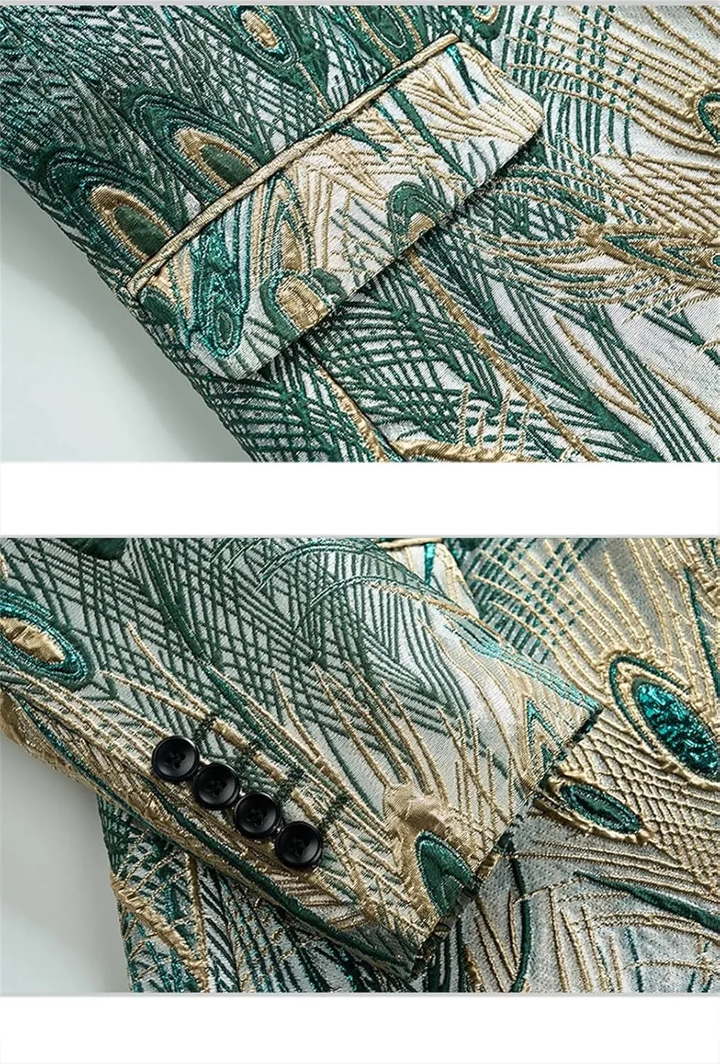 Peacock Feathers Blazers for Men Slim Fit Print Dress Jacket