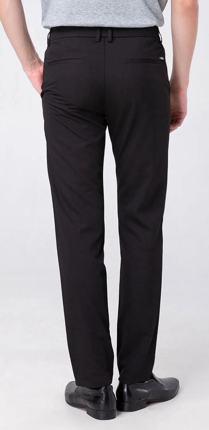 Plaid&Plain Men’s Slim Fit Dress Pants Stretch Dress Pants