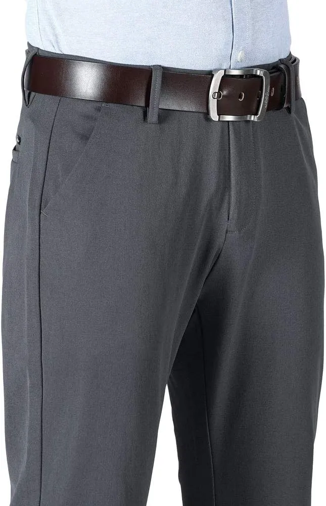 Plaid&Plain Men’s Slim Fit Dress Pants Stretch Dress Pants