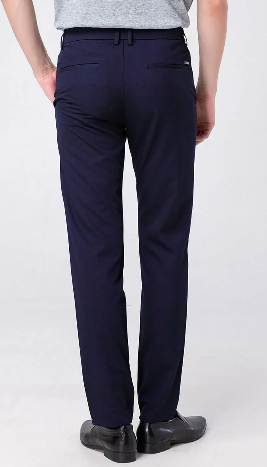 Plaid&Plain Men’s Slim Fit Dress Pants Stretch Dress Pants