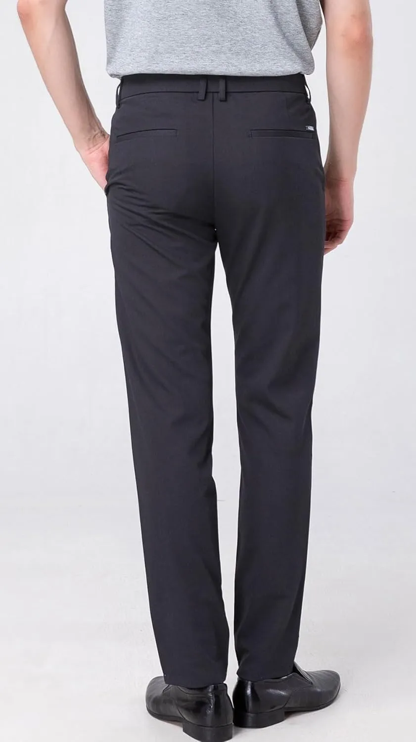 Plaid&Plain Men’s Slim Fit Dress Pants Stretch Dress Pants