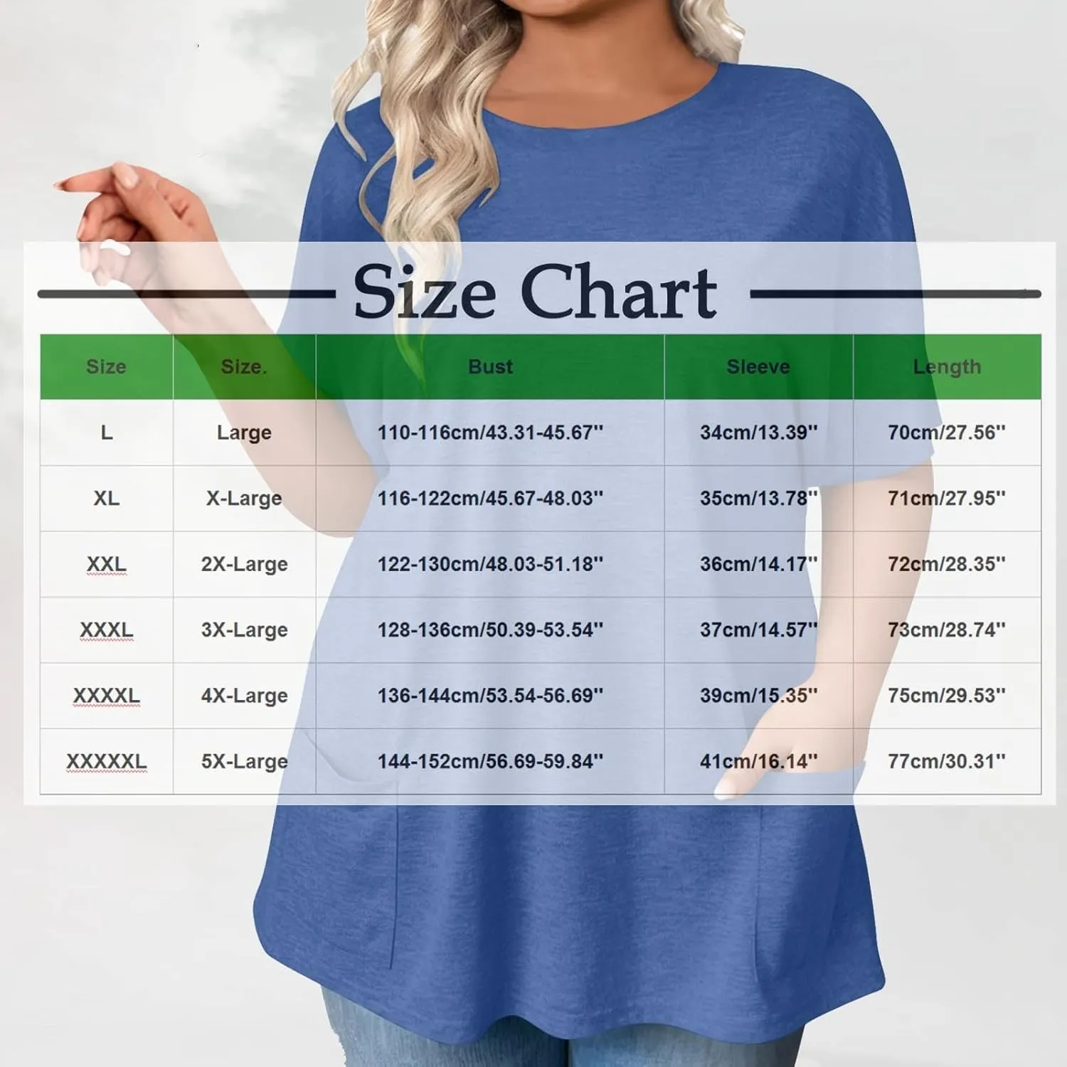 Plus Size Plain Tunic Tops for Women Summer Short Sleeve Crewneck Oversized T Shirt Fashion Comfy Casual Blouse with Pockets