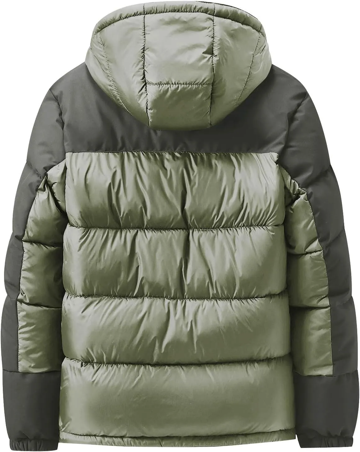 Puffer Jacket Men Thick Down Jacket Warm Winter Hooded Coat Zip up Padded Coat Quilted Insulated Jacket Thermal Outwear