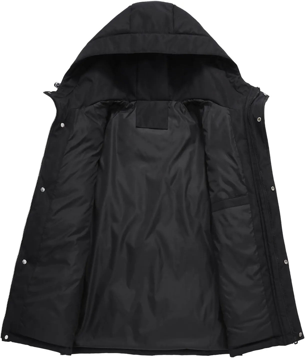 Puffer Jacket Men Thick Down Jacket Warm Winter Hooded Coat Zip up Padded Coat Quilted Insulated Jacket Thermal Outwear