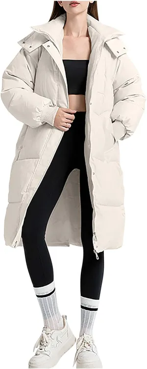 Quilted Jackets for Women Oversized Fleece Lined Down Jacket Plain Zip Up Parka Stylish Trending Now Hoodie Coats