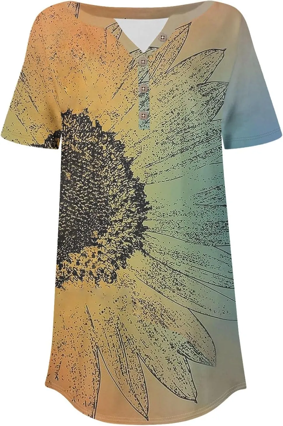 SHAOBGE Summer Tops for Women 2025 Vacation Trendy V Neck Boho Short Sleeve Shirts Casual Loose Comfy Tunics