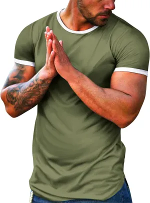Shirt for Men Casual Short Sleeve Crew Neck Lightweight Regular Fit Workout Tees True Comfort Trendy Tops