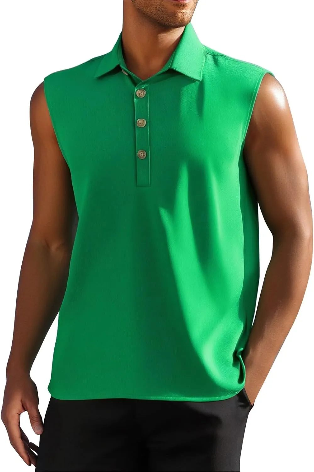 Sleeveless Beach Shirts for Men Stylish Button Up Tank Tops Summer Casual Lapel Collared Big and Tall Lapel Vest Shirt