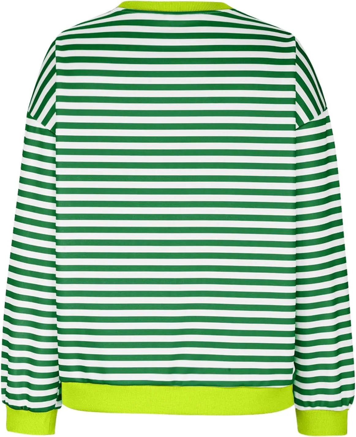 TANGNADE Womens Oversized Striped Blouse Color Block Long Sleeve Shirt Crewneck Pullover Striped Outfits Casual Clothes