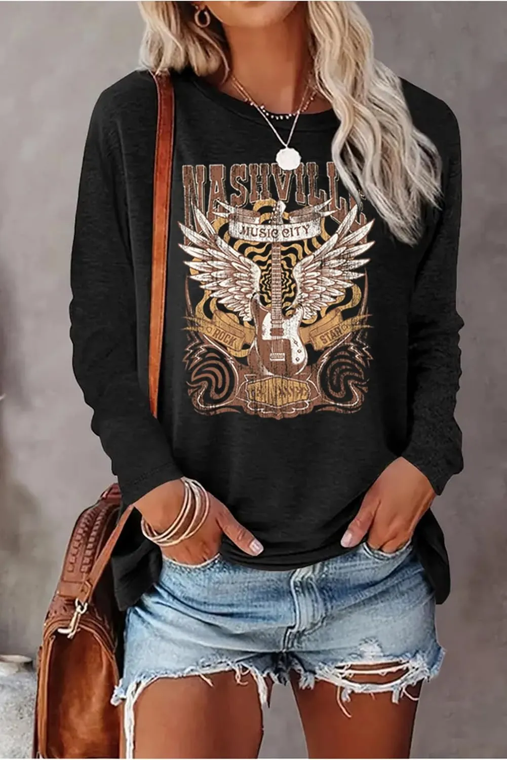 Tennessee Whiskey Shirt Cowgirls Western Graphic Tshirt Women Nashville Long Sleeve Tees Country Concert Top