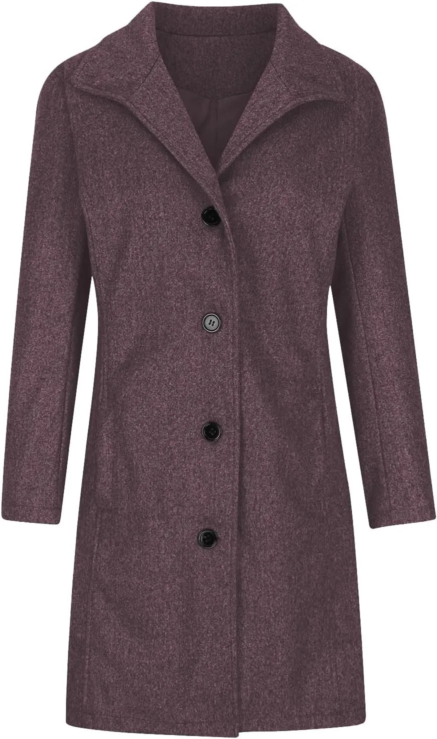 Trench Coat for Women 2024 Long Wool Coat Single Breasted Pea Coat Casual Lapel Coat Thicken Winter Coat Jacket