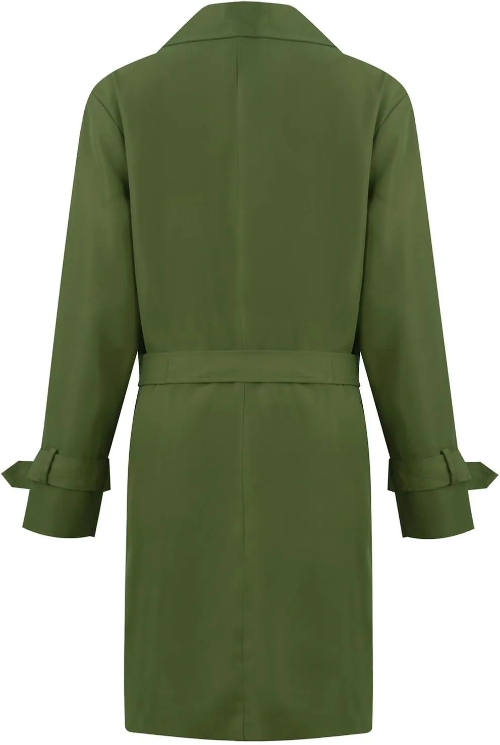 Trench Coat Women,2024 Classic Lapel Double Breasted Overcoat With Belted Elegant Trendy Mid-Length Fall Windbreaker