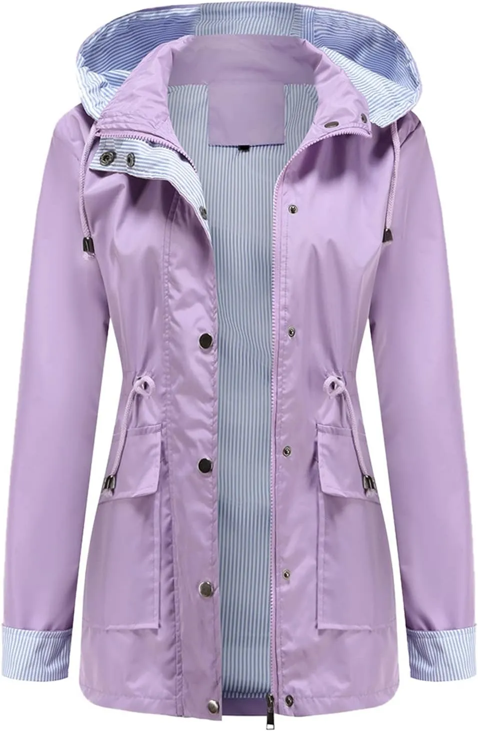 Trench Coats For Women Outdoor Trench Raincoat With Hood Lightweight Plus Size For Girls Lightweight Trench Coat