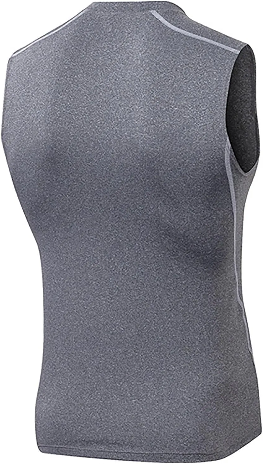 Uillui Mens Compression Shirts Sleeveless Slimming Shaper Vest Gym Workout Muscle Tank Tops Tummy Control Sports Undershirts