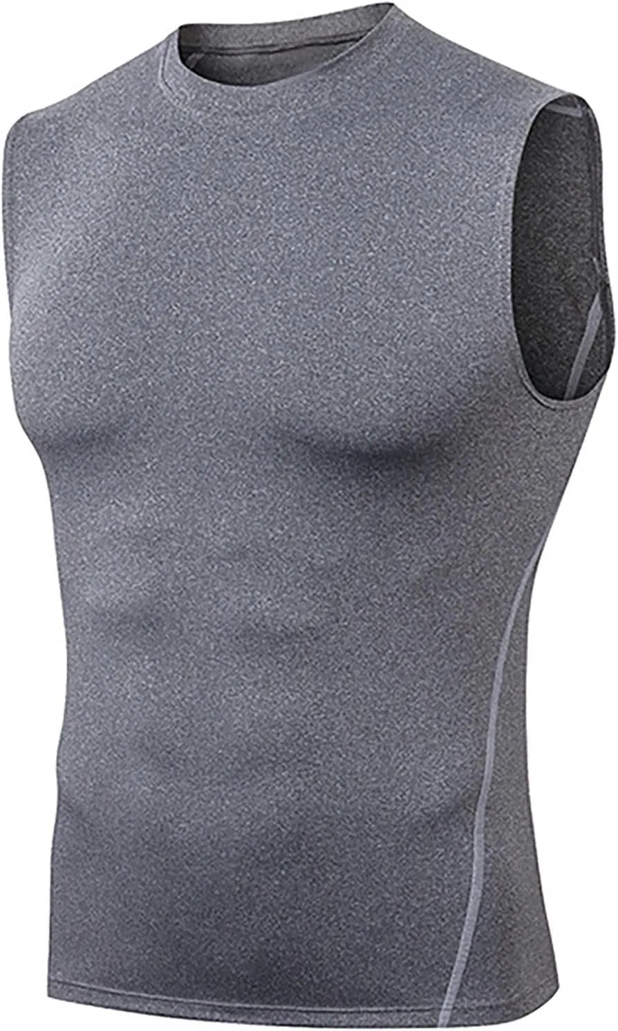 Uillui Mens Compression Shirts Sleeveless Slimming Shaper Vest Gym Workout Muscle Tank Tops Tummy Control Sports Undershirts