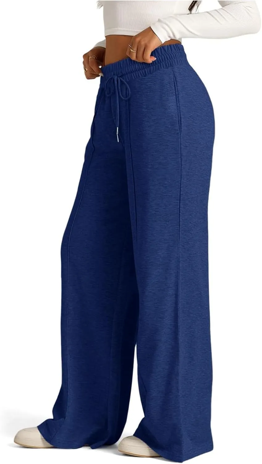 Wide Leg Sweatpants for Women Causal Drawstring High Waist Baggy Straight Trousers High Waist Yoga Palazzo Pants