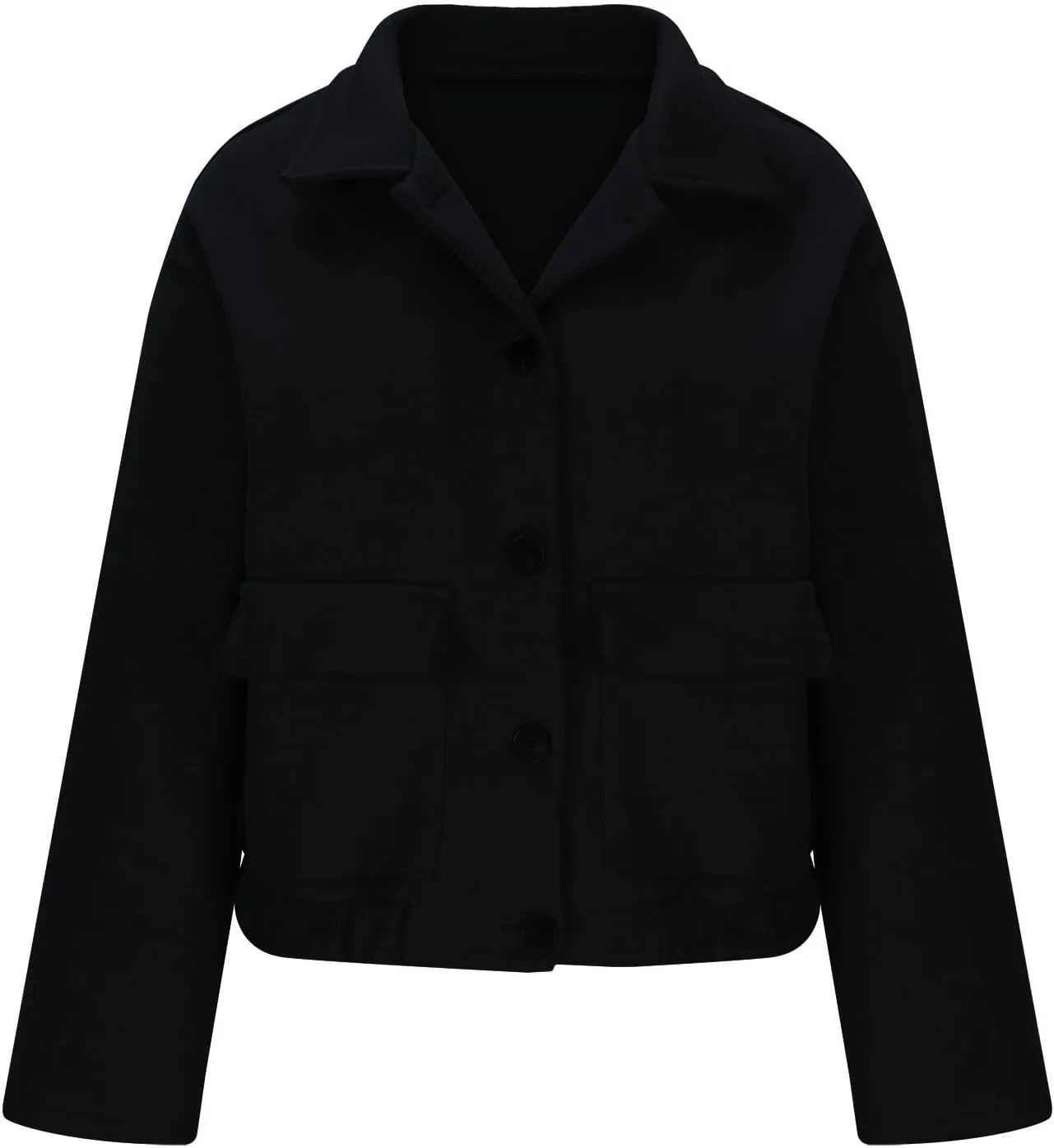 Winter Coats for Women 2024 Fashion Elegant Lapel Collar Cropped Peacoat Fall Warm Woolen Trench Coat Outerwear