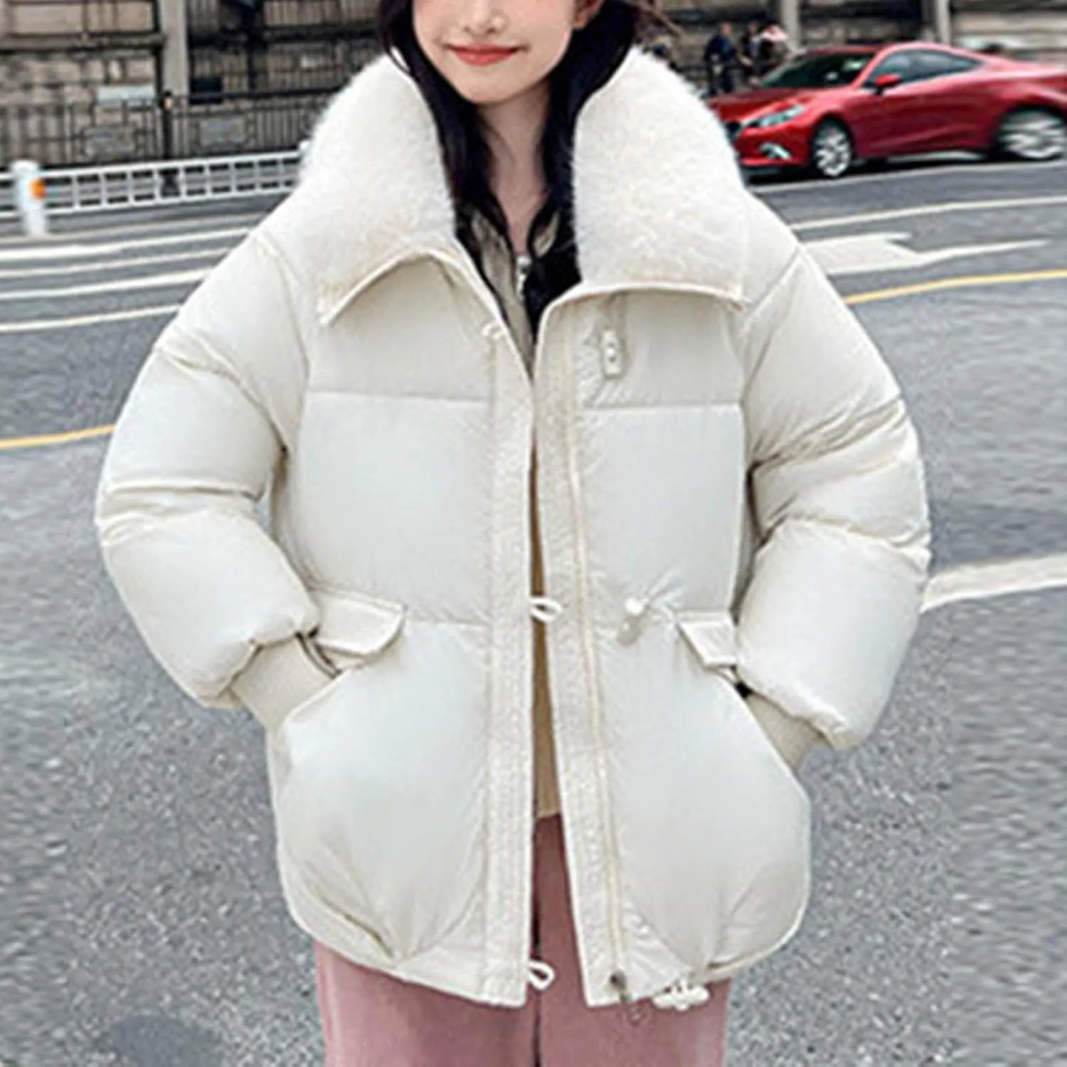 Winter Coats For Women With Hood Fleece Lined Thicken Warm Puffer Parkas Button Down Jacket Trendy Outfits Clothes