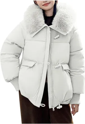 Winter Coats For Women With Hood Fleece Lined Thicken Warm Puffer Parkas Button Down Jacket Trendy Outfits Clothes