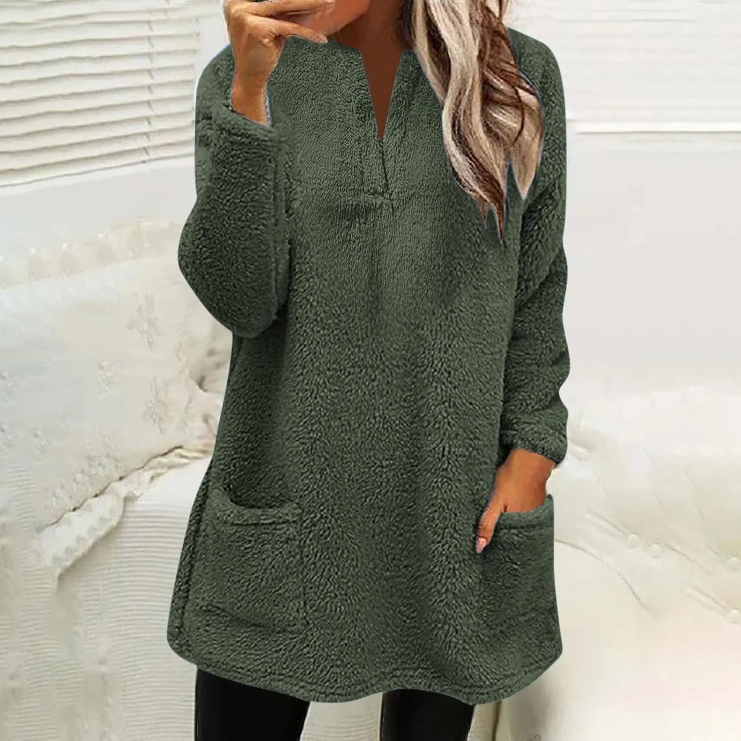 Women Fleece Winter Coats Faux Shearling Oversized Y2K Sweatshirts Long Sleeve Loose Fit Fuzzy Sherpa Pullover Tops Outerwear
