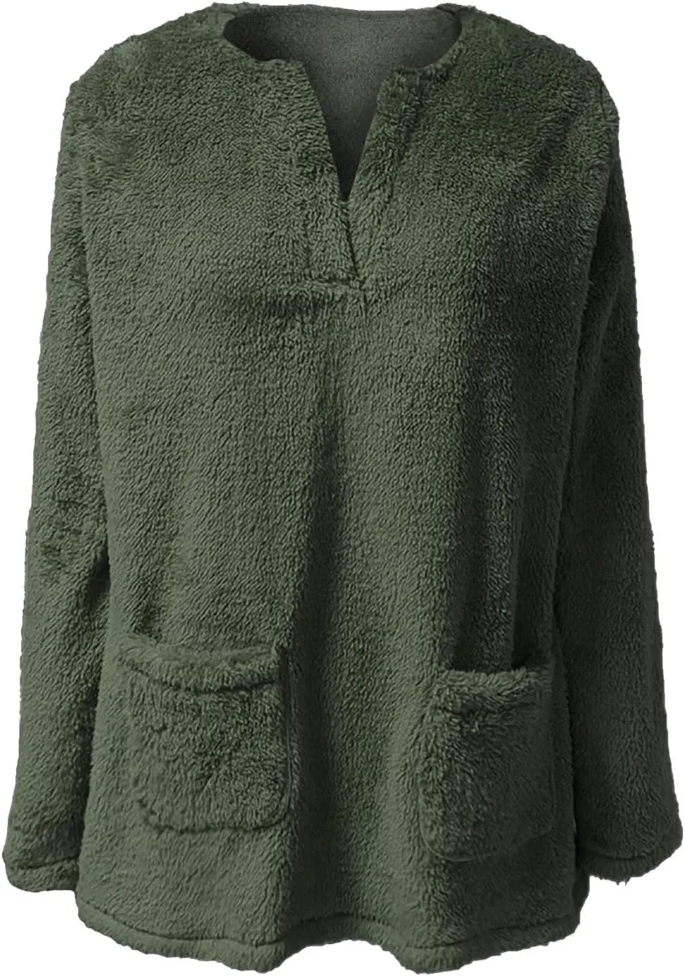 Women Fleece Winter Coats Faux Shearling Oversized Y2K Sweatshirts Long Sleeve Loose Fit Fuzzy Sherpa Pullover Tops Outerwear