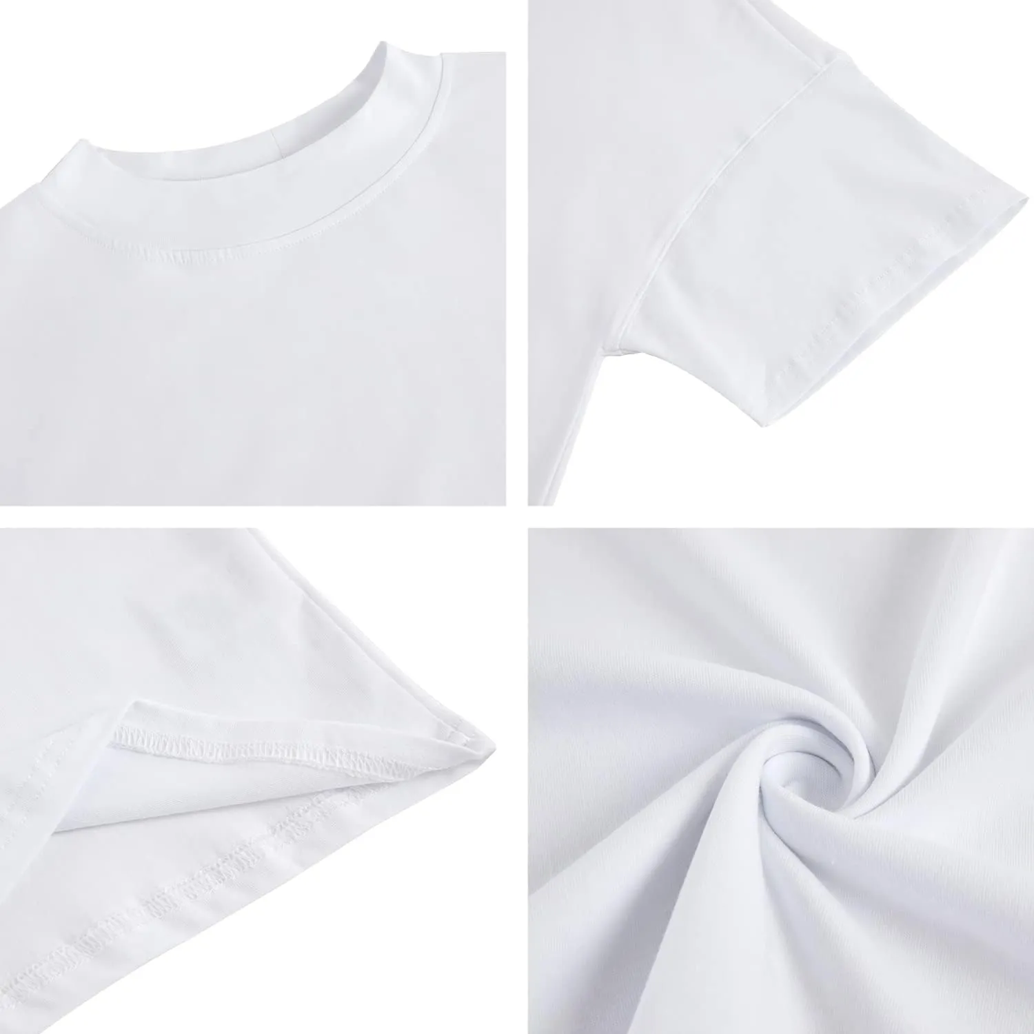 Womens Casual Short Sleeve Mock Neck T Shirts Summer Loose Fit Basic Plain Tee Tops