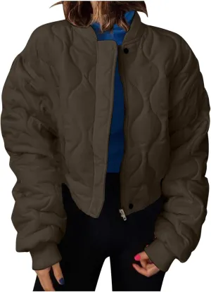 Women's Down Jackets Thicken Lightweight Parkas Solid Winter Coats Womens Fashion Versatile Outerwear with Pockets
