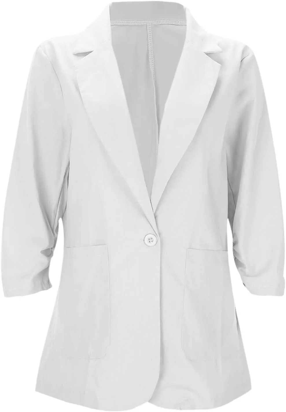 Women's Elegant 3/4 Sleeve Blazers,Slim Fit Workwear Suit Jackets Fall Fashion Single Breasted Open Front Cardigans