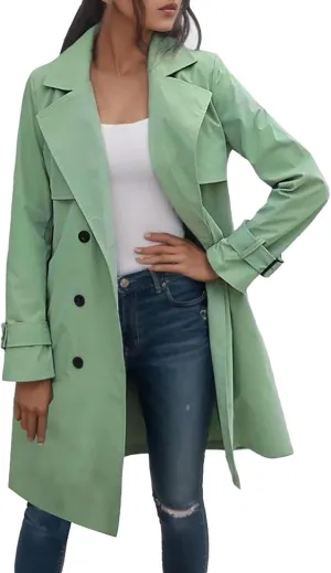 Womens Jackets Casual Single Breasted Hooded Jacket Lapel Neck Long Sleeve Solid Color Trench Coat for Women 2025