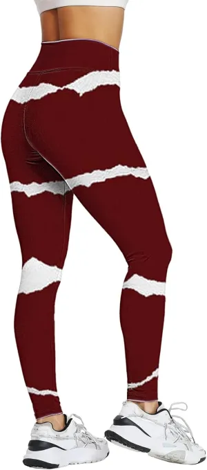 Womens Leggings Print High Waist Pants for Womens Tights Compression Yoga Fitness High Waist Leggings