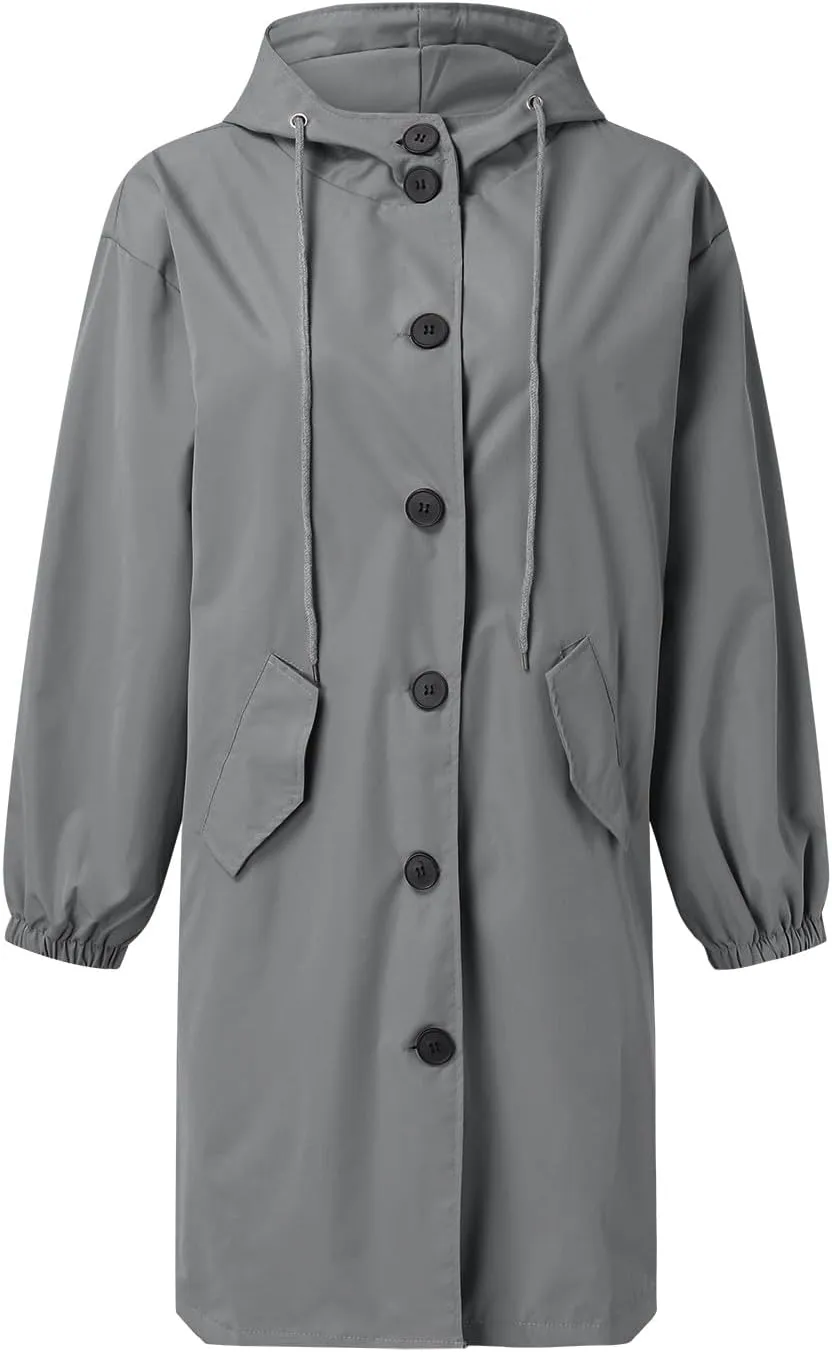 Womens Long Coat Classic Open Front Zip Up Casual Winter Wool Blend Over Pea Coats Long Jackets