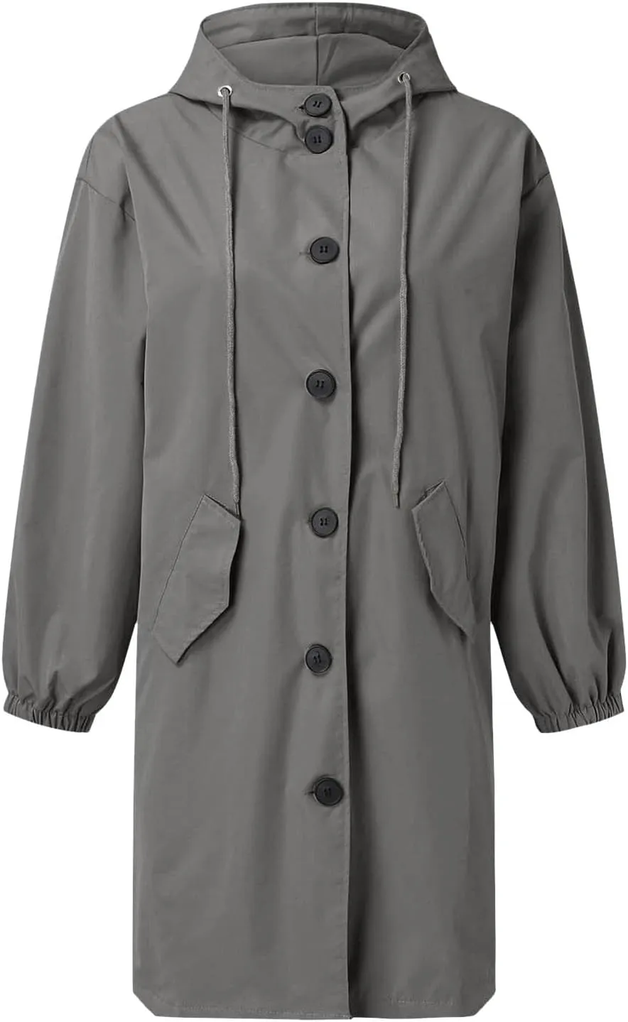 Womens Long Coat Classic Open Front Zip Up Casual Winter Wool Blend Over Pea Coats Long Jackets