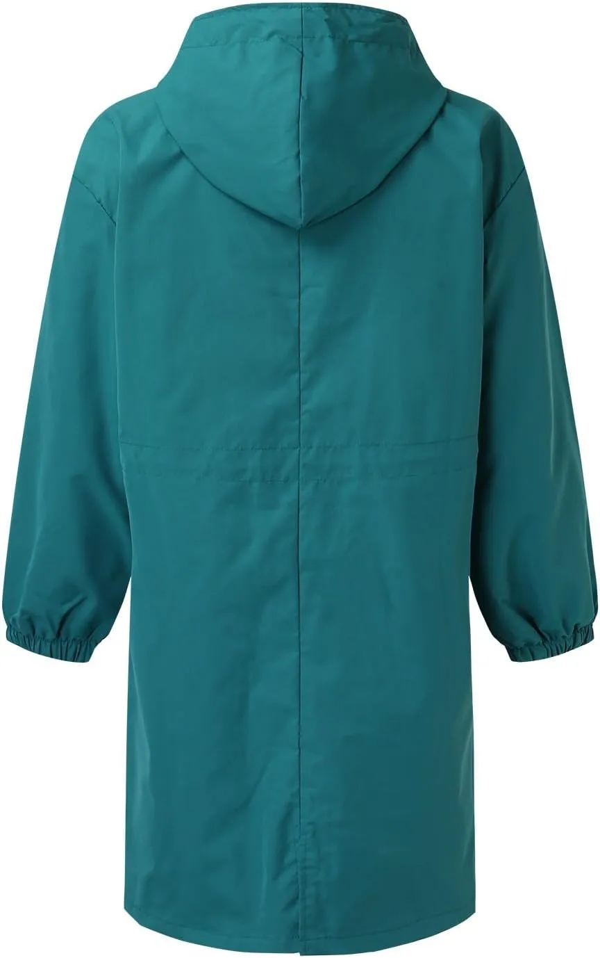 Women's Notch Lapel Double Breasted Wool Blend Mid Long Pea Trench Coat