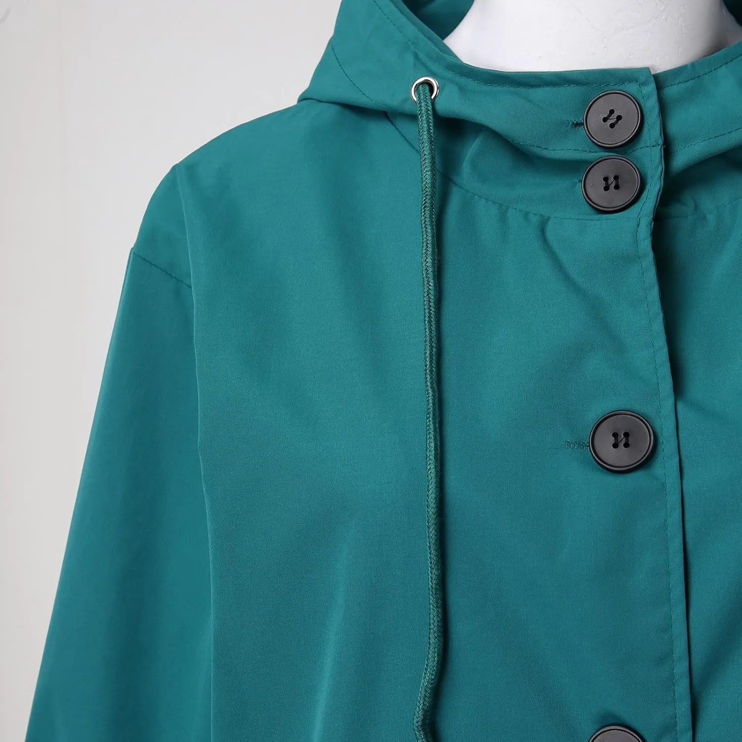 Women's Notch Lapel Double Breasted Wool Blend Mid Long Pea Trench Coat