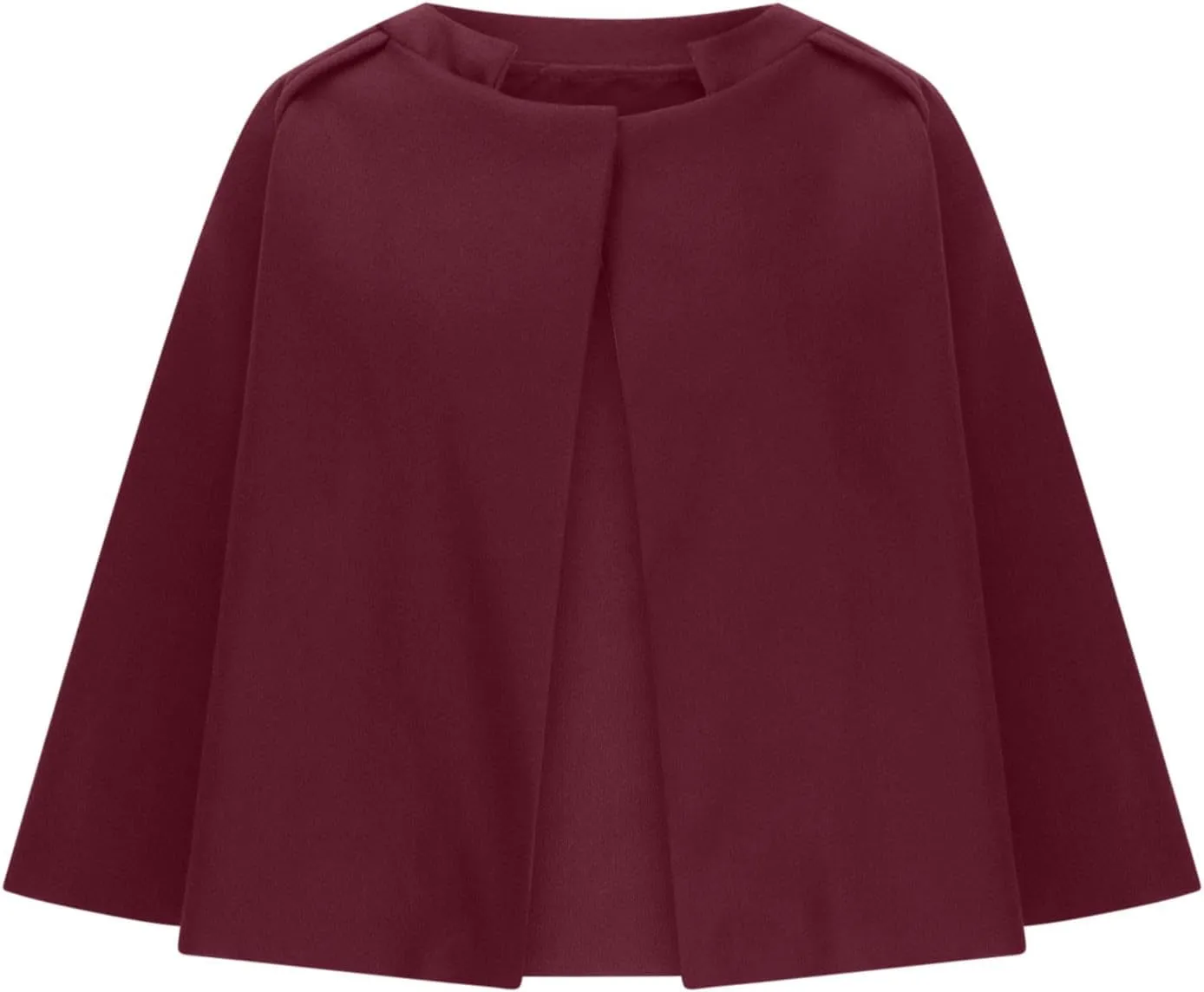 Womens Plus Size Wool Blend Coat Short Open Front Cardigan Winter Wool Trench Coat Oversized Casual Top Outerwear
