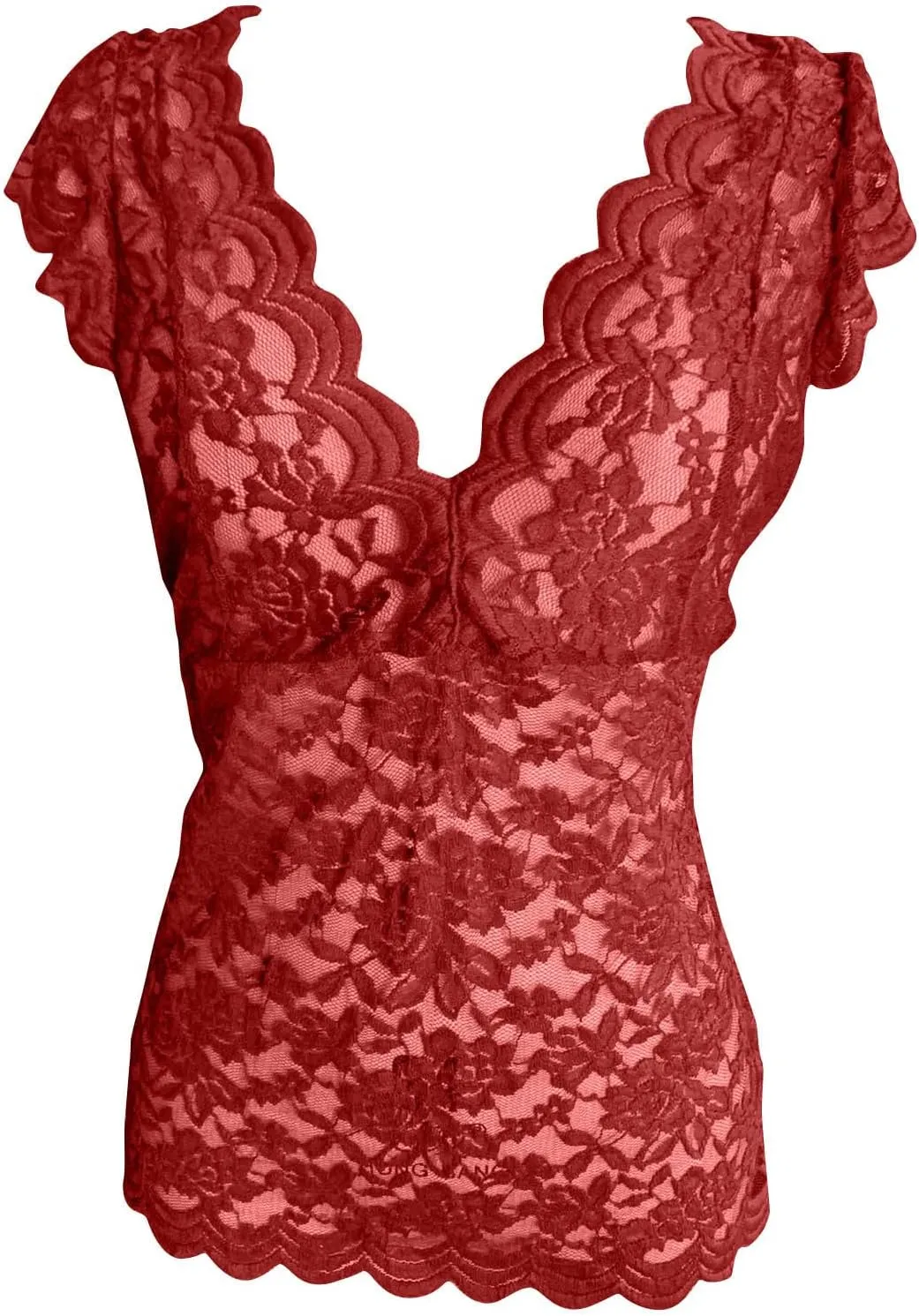 Women's Sexy Slim Blouse Lace V-Neck Sleeveless Shirts Evening Date Night Party Club Wear Solid Color Corset Tank Tops