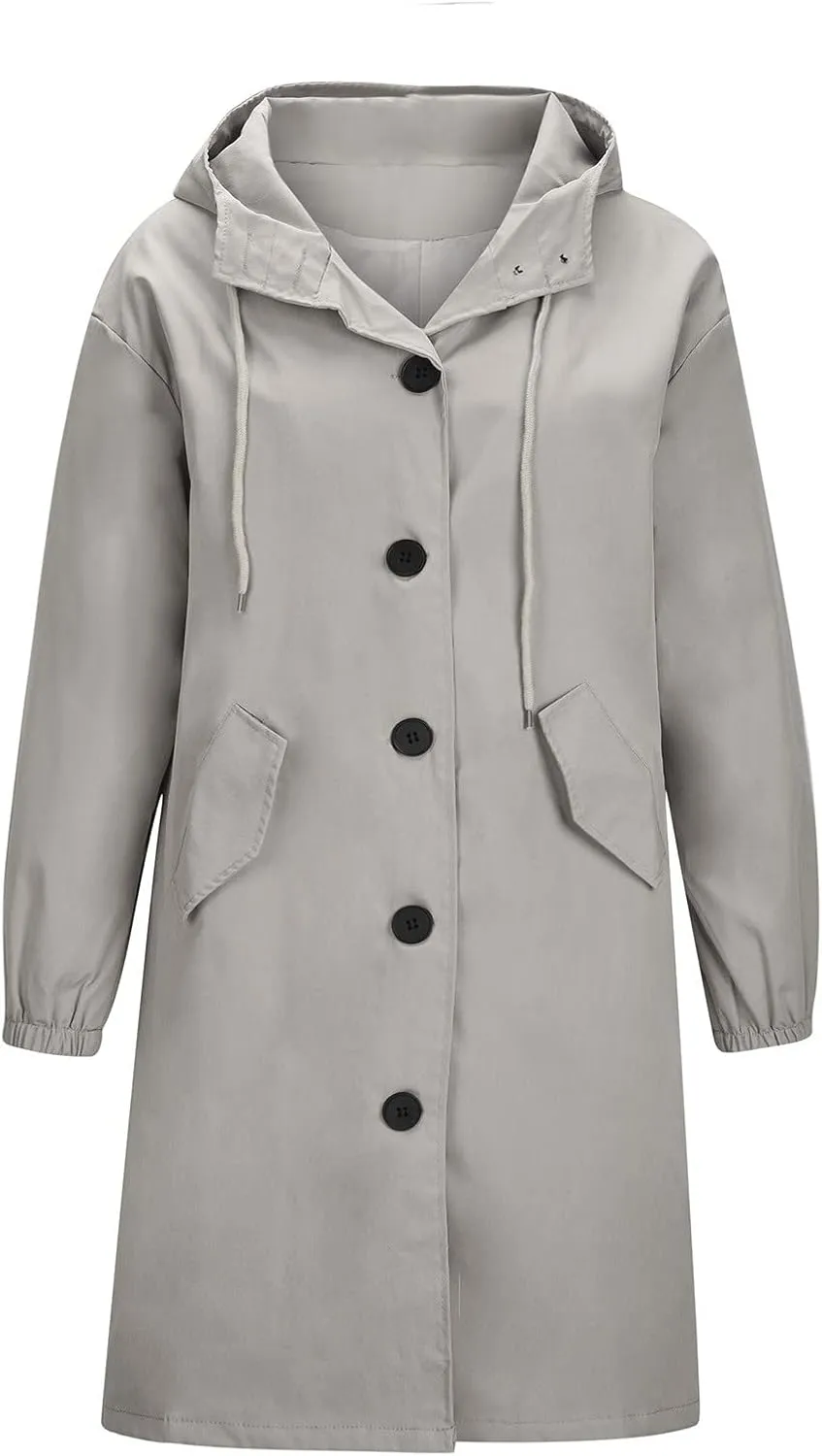 Women's Trench Coat Long Single-Breasted Rain Jacket Spring Fall Fashion Windbreaker Classic Lapel Overcoat Outerwear