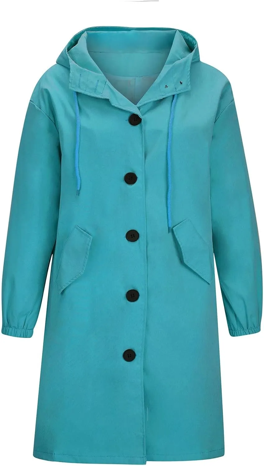 Women's Trench Coat Long Single-Breasted Rain Jacket Spring Fall Fashion Windbreaker Classic Lapel Overcoat Outerwear