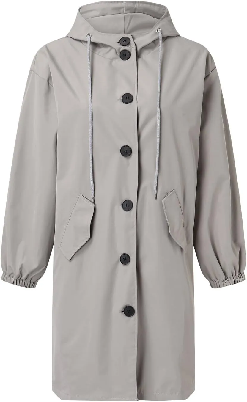 Women's Winter Casual Single Breasted Long Wool Coat Formal Office Wool Overcoat