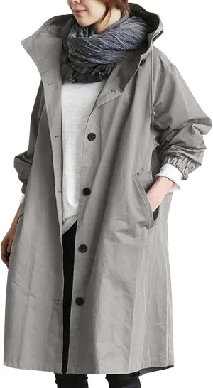 Women's Winter Casual Single Breasted Long Wool Coat Formal Office Wool Overcoat