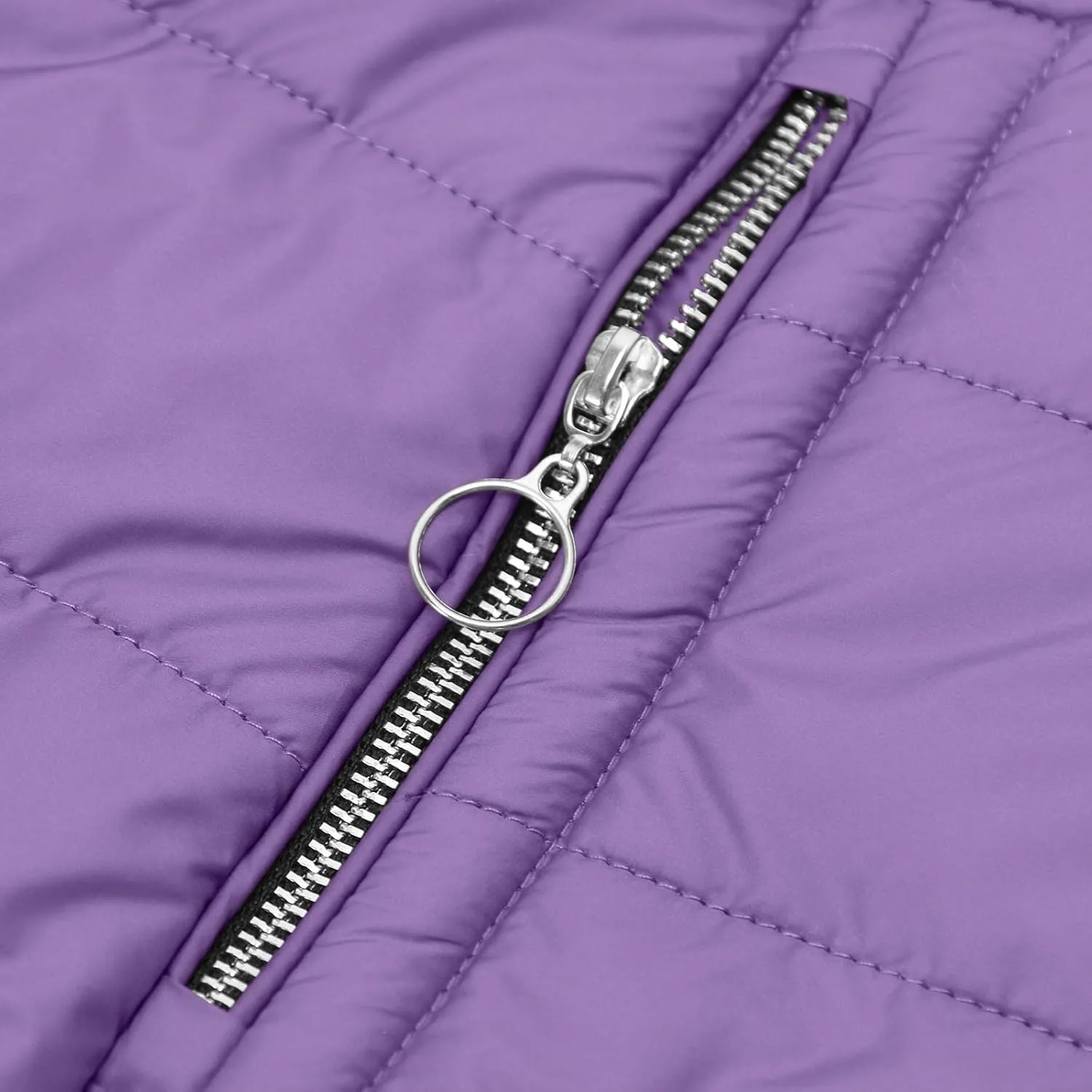 Womens Winter Coat, Fleece Lined Puffer Jacket Solid Zip Up Jacket with Fur Hood Thicken Warm Winter Coat with Pocket