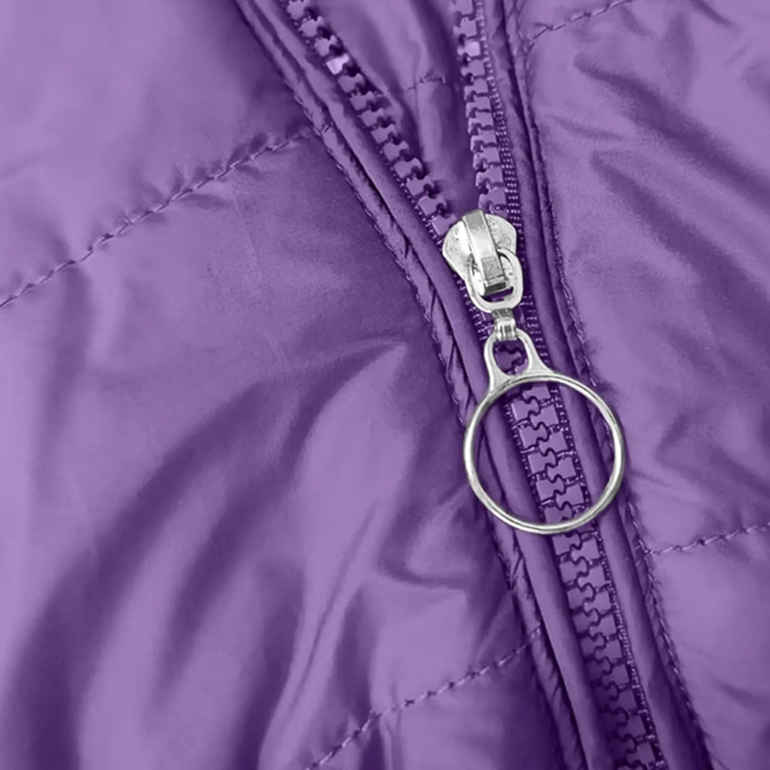 Womens Winter Coat, Fleece Lined Puffer Jacket Solid Zip Up Jacket with Fur Hood Thicken Warm Winter Coat with Pocket