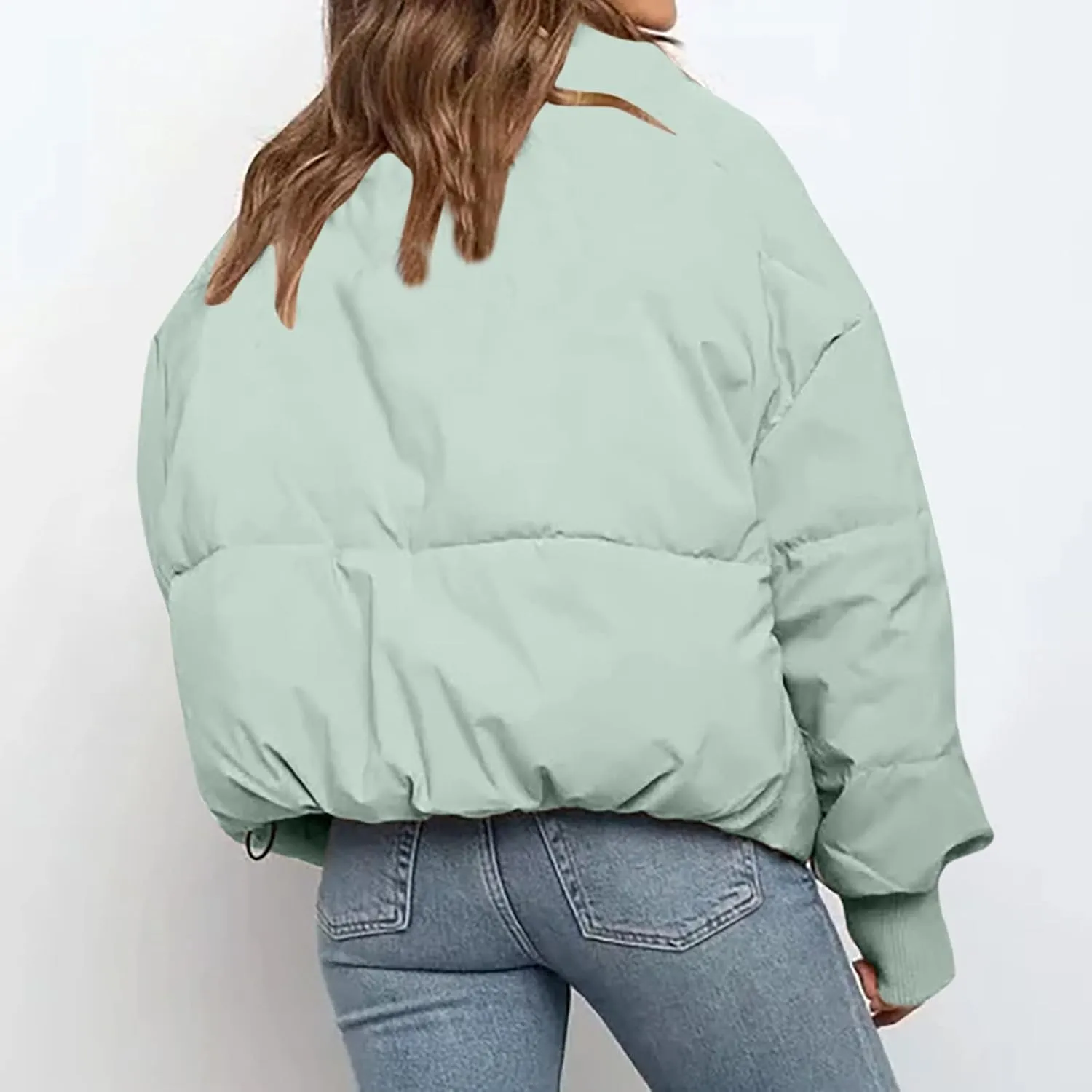 Women's Winter Puffer Coat Thicken Padded Down Jacket Outdoor Shearling Warm Quilted Casual Zipper 2024 Trendy Parka Outwear