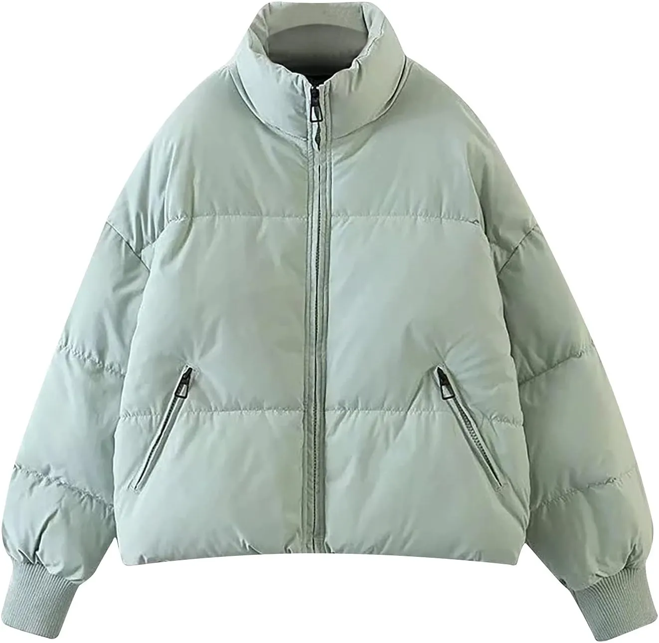 Women's Winter Puffer Coat Thicken Padded Down Jacket Outdoor Shearling Warm Quilted Casual Zipper 2024 Trendy Parka Outwear