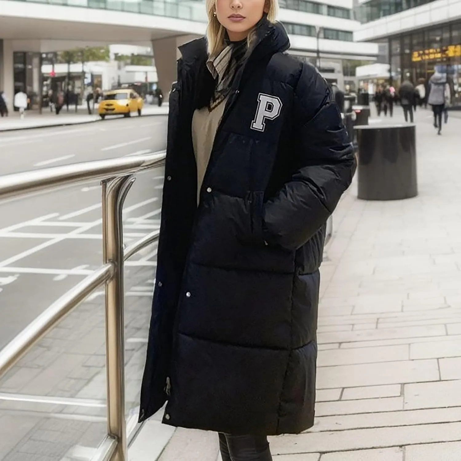 Women's Winter Thickened Down Jackets Long Quilted Puffer Warm Coats Loose Casual Trendy Outerwear